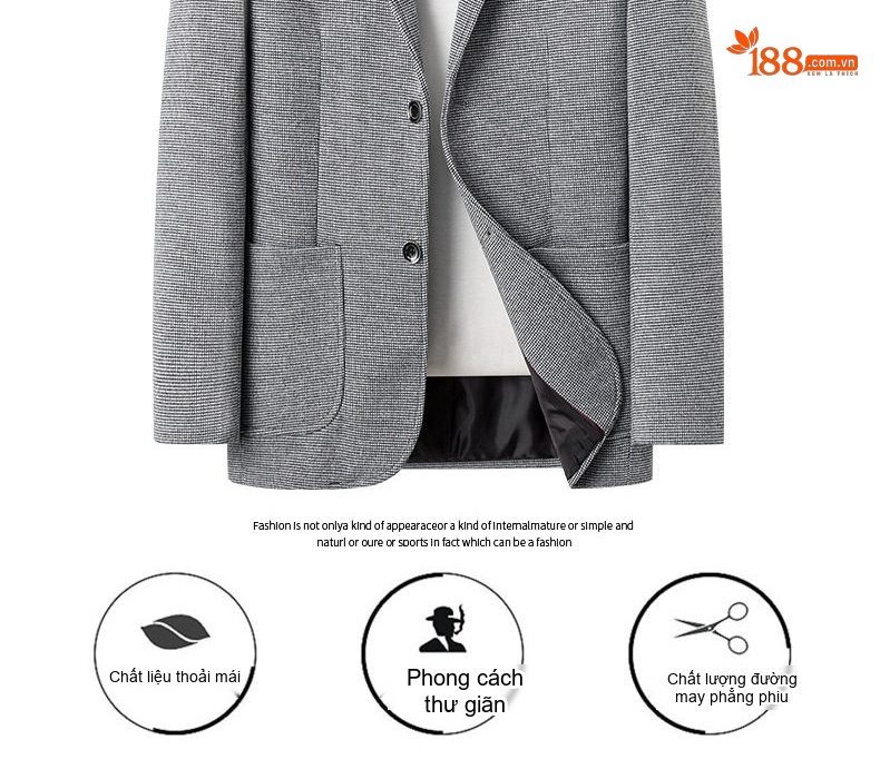 Áo Vest Nam Vải Dệt Kim Cúc Bấm Phong Cách Công Sở Trung Niên Màu Nâu, Xanh Dương, Xám chi tiết 2
