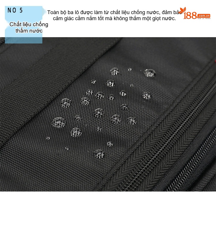 Balo Đôi Nam Vải Canvas Chống Nước Đựng Laptop Du Lịch Công Tác Màu Đen chi tiết 6