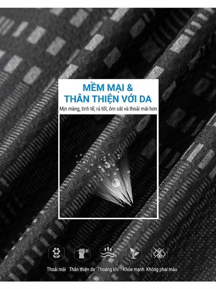 Áo Thun Tay Ngắn Nam Họa Tiết Caro Thoáng Khí Mỏng Nhẹ Màu Đen, Xám chi tiết 2