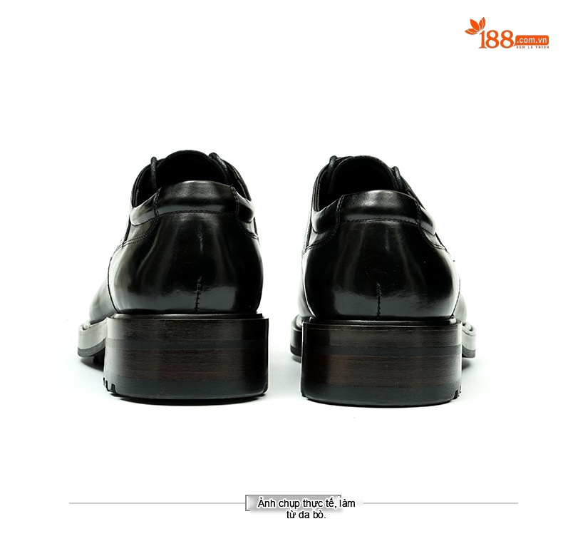Giày Tây Buộc Dây Nam Da Bò Chiều Cao Đế Khoảng 4cm Màu Đen, Nâu chi tiết 12
