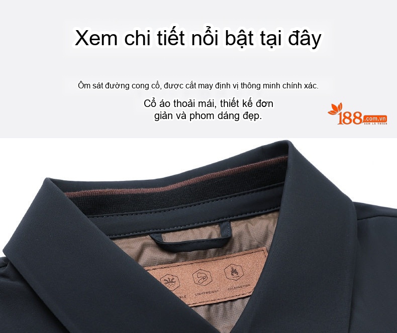 Áo Khoác Phao Nam Lông Vũ 90% Mới Giữ Ấm Phong Cách Doanh Nhân Màu Xanh Navy, Đen, Xám chi tiết 11