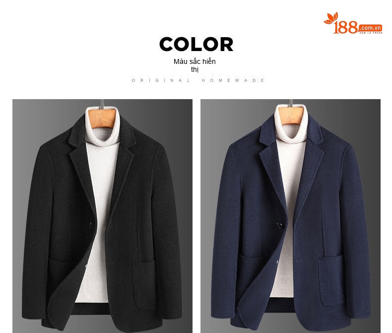 Áo Vest Nam 100% Lông Cừu Mỏng Dáng Ôm Thu Đông Màu Nâu, Xám, Đen chi tiết 11