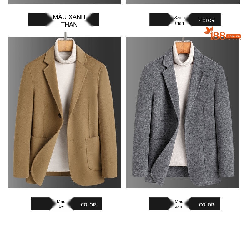 Áo Vest Nam 100% Lông Cừu Mỏng Dáng Ôm Thu Đông Màu Nâu, Xám, Đen chi tiết 12