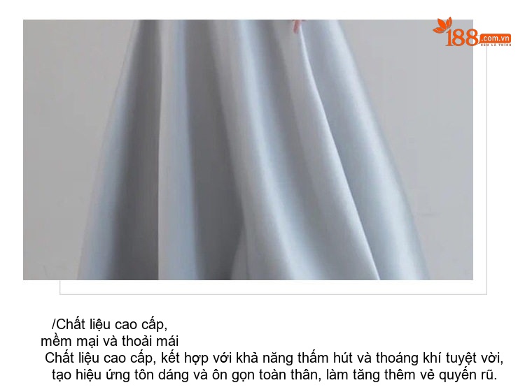 Váy Dạ Hội Dáng Dài Lụa Satin Hở Vai Cao Cấp Cho Nữ Màu Xám chi tiết 6