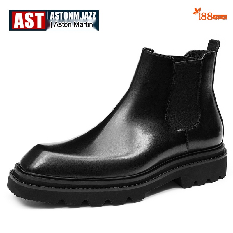 Boot Chelsea Nam Da Bóng Cao Cổ Đế Dày Chiều Cao Đế Khoảng 4cm Màu Đen, Nâu