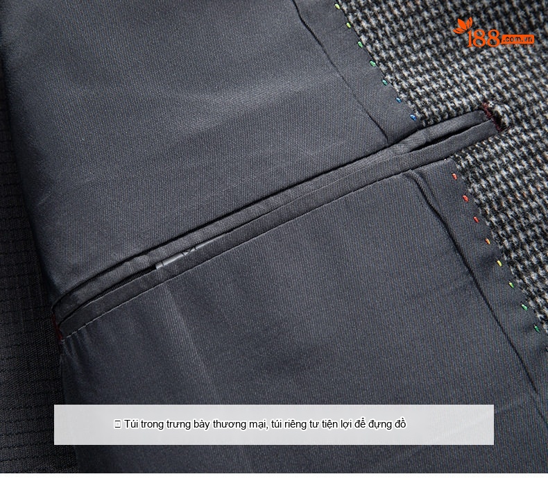 Áo Vest Blazer Nam Họa Tiết Chân Chim Co Giãn Chống Nhăn Dáng Ôm Vừa Vặn Màu Xám chi tiết 26