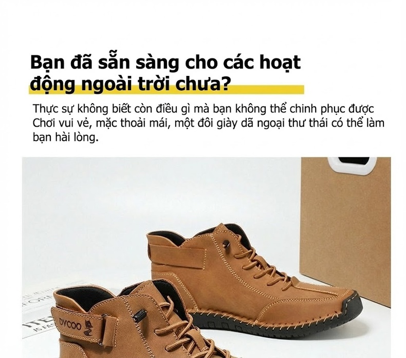 Giày Cao Cổ Nam Phong Cách Casual Chiều Cao Đế Khoảng 3cm Màu Nâu, Trắng, Xám chi tiết 2