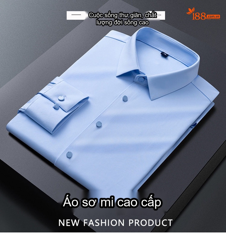 Áo Sơ Mi Nam Dài Tay Co Giãn Cao Cấp Phong Cách Lịch Lãm Màu Đen, Xanh, Xám, Xanh Dương... chi tiết 1