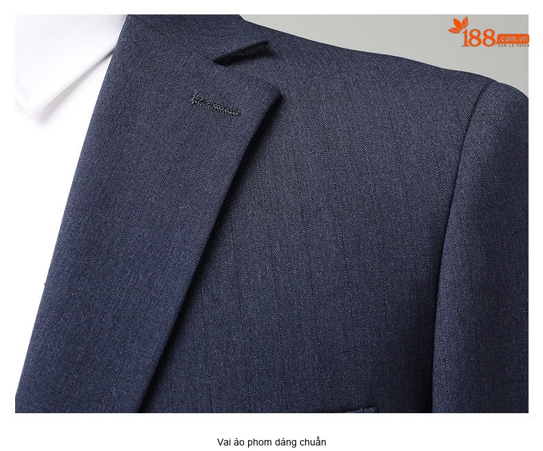 Bộ Vest Nam Wool Lịch Lãm Công Sở Mùa Thu Đông Màu Xanh Navy chi tiết 15
