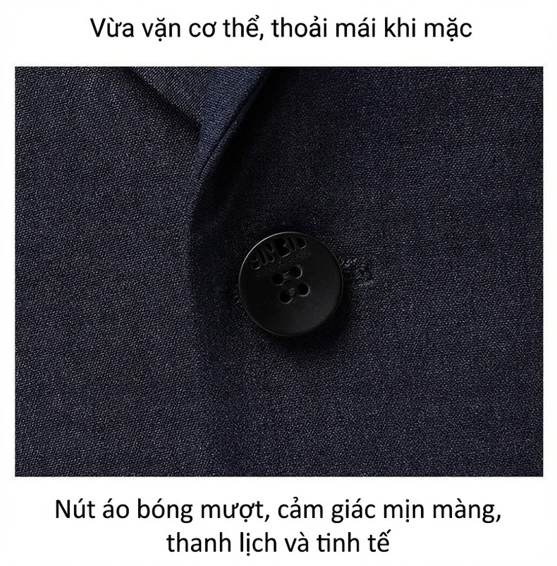 Bộ Vest Nam Wool Lịch Lãm Công Sở Mùa Thu Đông Màu Xanh Navy chi tiết 16