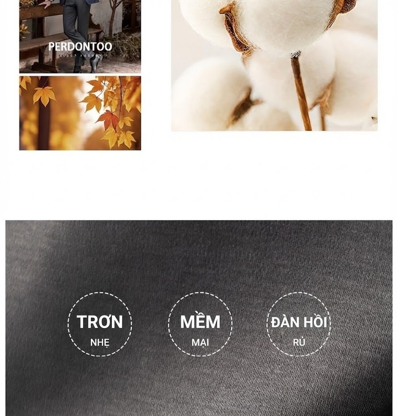Áo Thun Dài Tay Nam Cotton Lụa Mềm Mịn Cao Cấp Màu Trắng, Đen, Xám chi tiết 4