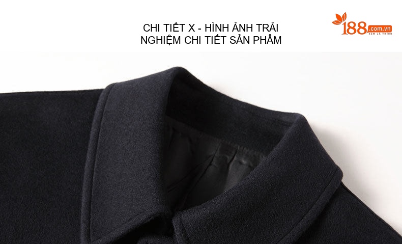 Áo Khoác Dạ Nam Trung Niên Dáng Dài Vừa Vặn Cổ Bẻ Lịch Lãm Chất Liệu Lông Cừu Màu Đen, Xám chi tiết 13