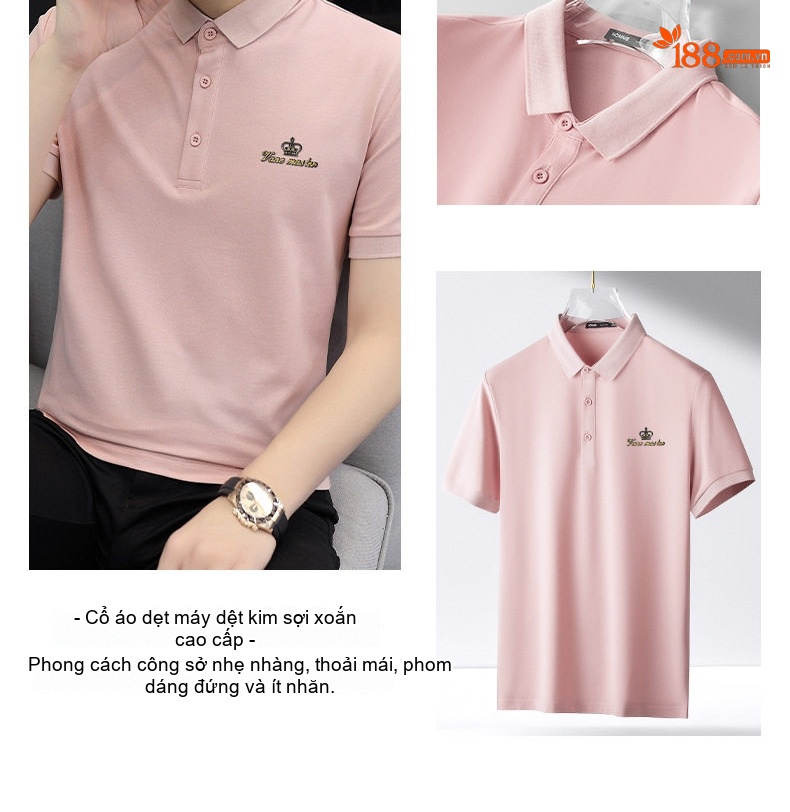 Áo Polo Nam Ngắn Tay Cổ Bẻ Phom Dáng Ôm Vừa Vặn Thoáng Mát Màu Xám, Trắng, Đen, Xanh chi tiết 26