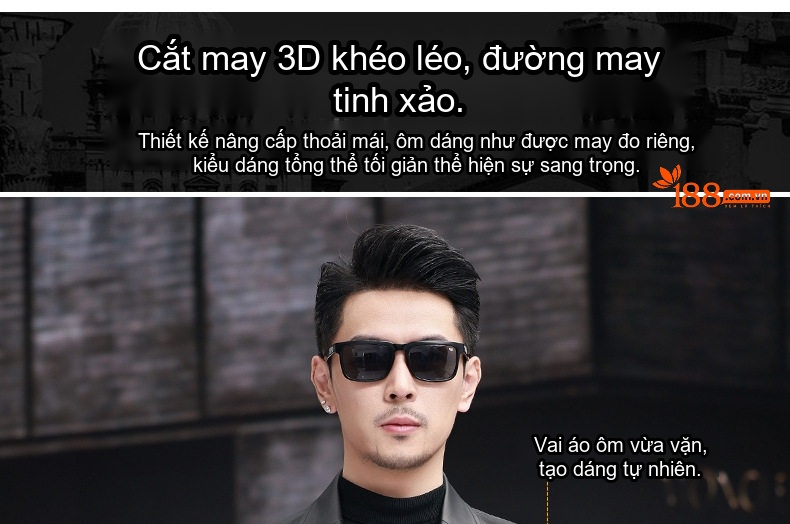 Áo Khoác Blazer Nam Da Cừu Thật Phong Cách Doanh Nhân Màu Đen chi tiết 10