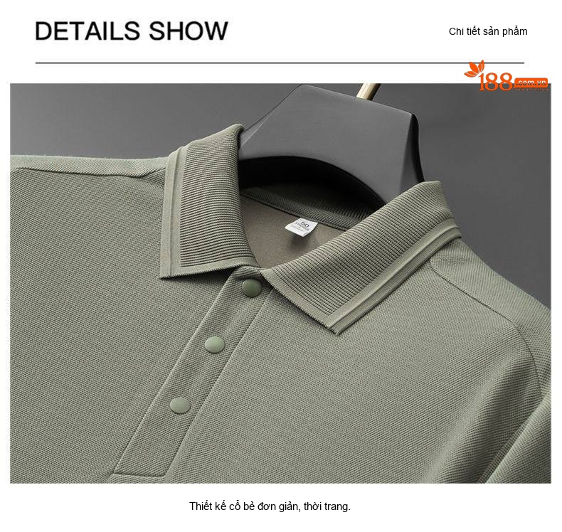 Áo Polo Nam Dài Tay Thu Đông Chất Liệu Lụa Tằm Pha Len Màu Xanh, Kem, Navy, Olive... chi tiết 22
