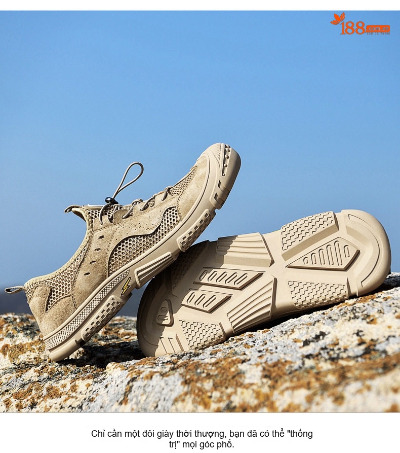 Sandal Nam Dây Rút Thể Thao Outdoor Thoáng Khí, Chống Nước, Nhanh Khô, Chống Mài Mòn, Chiều Cao Đế Khoảng 3cm Màu Be, Xám chi tiết 29