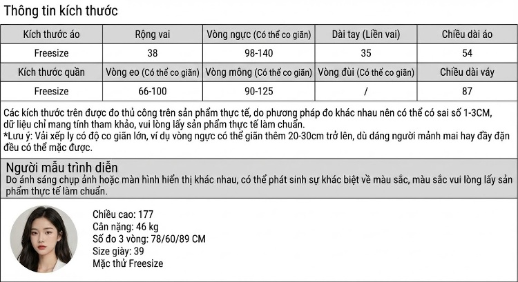 Set Bộ Nữ Áo Thun Tay Ngắn và Chân Váy Midi Xếp Ly Dáng Rộng Hoạ Tiết Màu Tím, Xanh Dương, Hồng, Vàng chi tiết 7