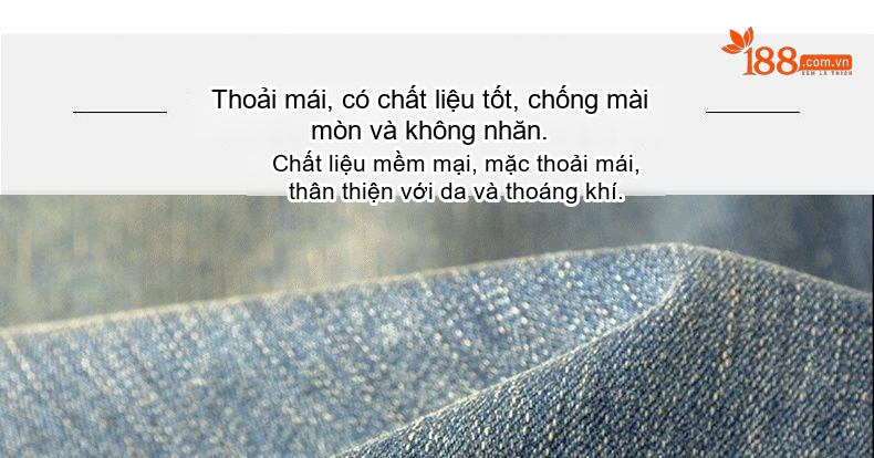 Quần Jean Nam Ống Suông Cotton Co Giãn Màu Xanh Vintage chi tiết 8