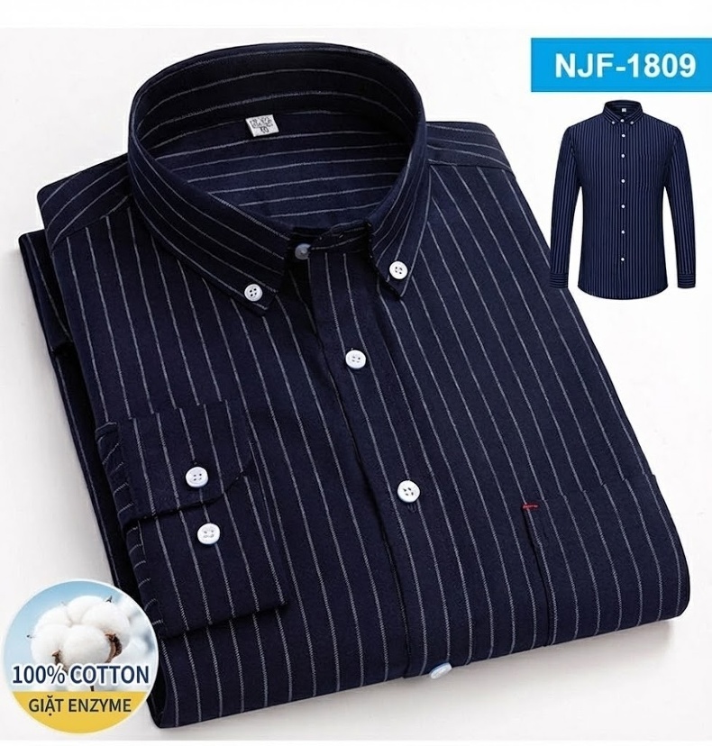 Áo Sơ Mi Tay Dài Cotton Oxford Dáng Rộng Thoải Mái Màu Trắng, Xám, Xanh, Đỏ... chi tiết 21