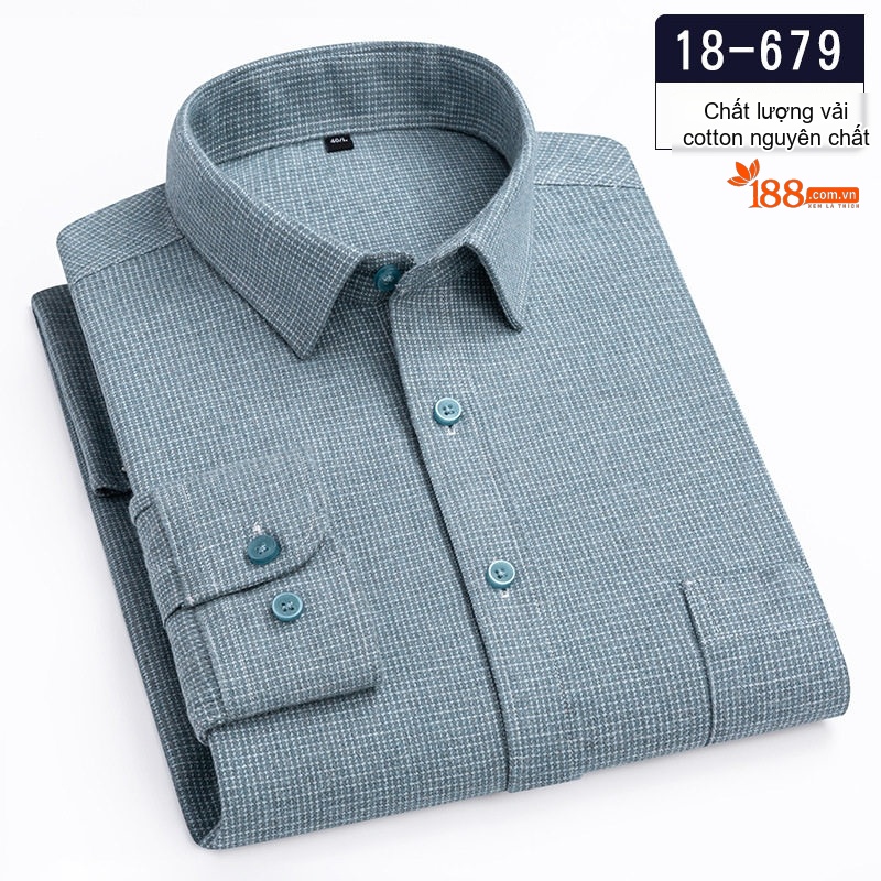 Áo Sơ Mi Nam Tay Dài Cotton Mài Lông Màu Xám, Đỏ, Xanh Dương, Xanh Lá...