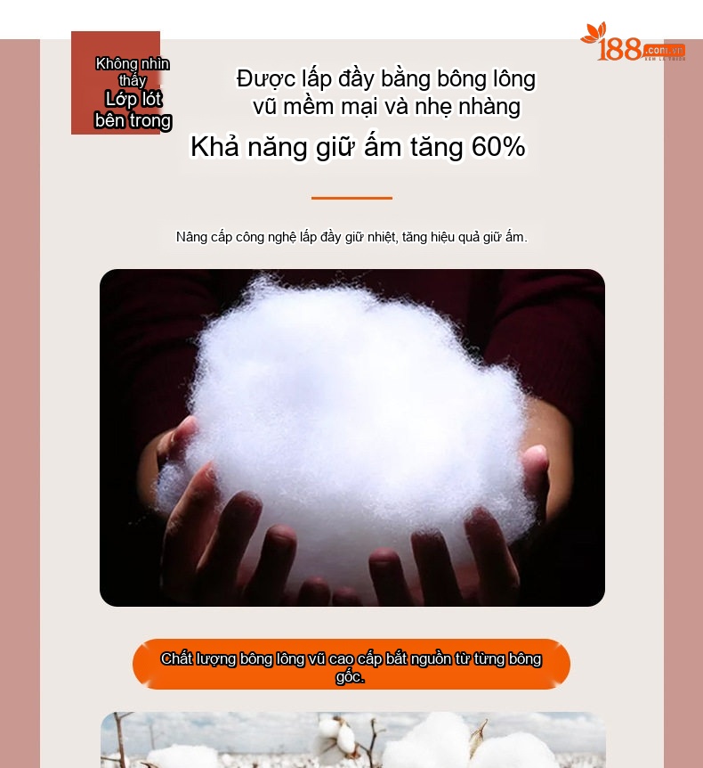 Áo Khoác Phao Nữ Cotton Dáng Ngắn Lót Dày Cổ Đứng Màu Đen, Xanh Lá chi tiết 6