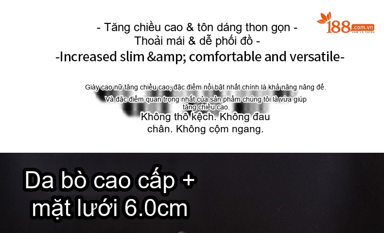 Giày Thể Thao Nữ Lưới Thoáng Khí Đế Dày Phong Cách Pháp Chiều Cao Đế Khoảng 5cm Màu Trắng, Đen, Hồng chi tiết 3