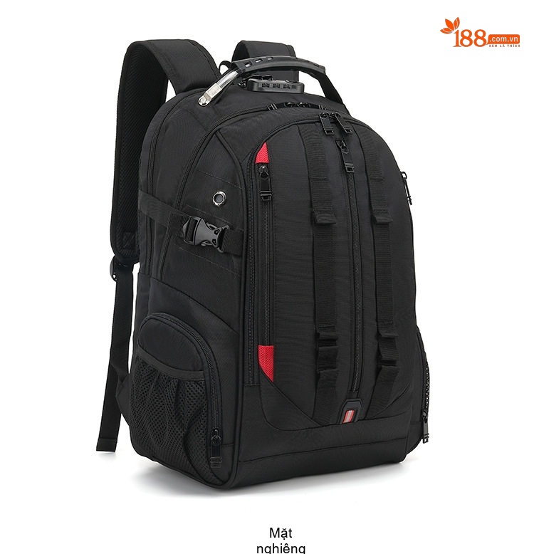 Balo Đôi Nam Vải Canvas Chống Nước Đựng Laptop Du Lịch Công Tác Màu Đen chi tiết 9
