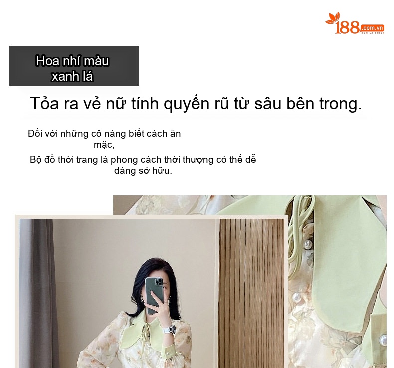 Set Bộ Áo Sơ Mi Tay Dài và Chân Váy Bút Chì Ôm Hông Xẻ Tà Phong Cách Công Sở OL Màu Xanh Olive chi tiết 4