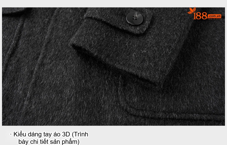 Áo Khoác Dạ Nam Dáng Dài Vừa Mũ Trùm Đầu Cúc Sừng Chất Liệu Lông Cừu 100% Màu Be, Đen, Xám chi tiết 34