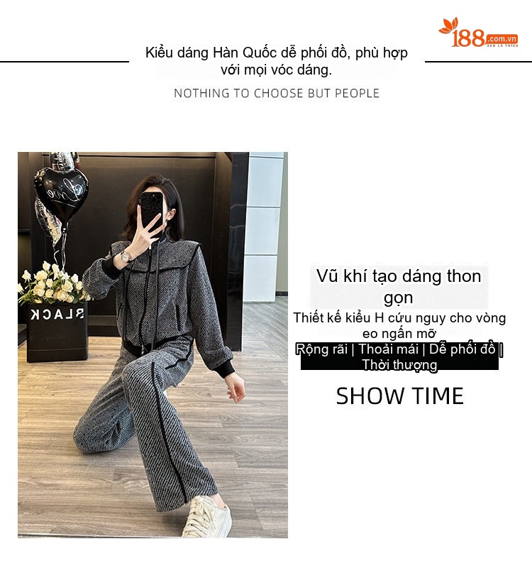 Set Bộ Quần Áo Dệt Kim Nữ Áo Khoác Cardigan Quần Dài Ống Rộng Phong Cách Casual Màu Xám chi tiết 3