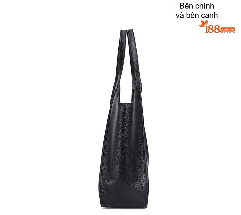 Túi Tote Nữ Da Bò Sức Chứa Lớn Đeo Vai Phong Cách Tiểu Thư Màu Đen chi tiết 13