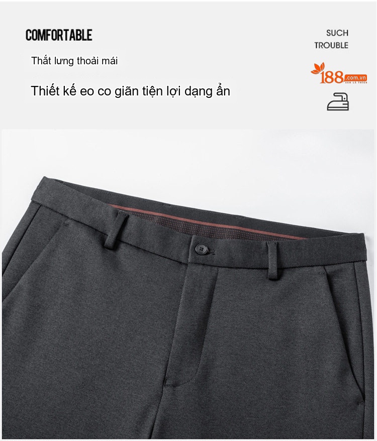 Quần Âu Nam Ống Đứng Modal Lót Lông Cừu Giữ Ấm Màu Đen, Xám chi tiết 13