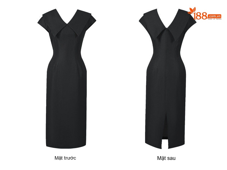 Đầm Dự Tiệc Dáng Ôm Cổ Búp Bê Phong Cách Pháp Trẻ Trung Thanh Lịch Màu Đen, Kem, Xanh chi tiết 9