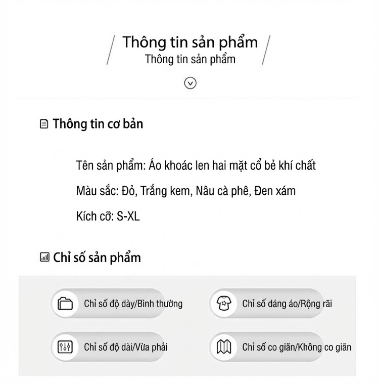 Áo Khoác Dạ Nữ Dáng Vest Hai Mặt Lông Cừu Cashmere Phong Cách Tiểu Thư Màu Đỏ, Xám, Nâu, Kem chi tiết 26