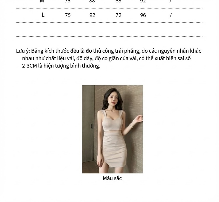 Váy Hai Dây Ngắn Hở Lưng Xẻ Tà Ôm Body Gợi Cảm Màu Be, Đen, Vàng, Xanh... chi tiết 4