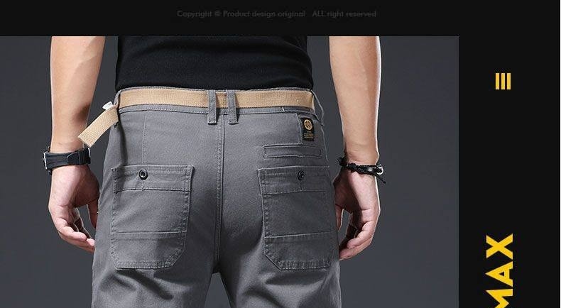Quần Dài Cotton Nam Ống Đứng Thu Đông Dáng Ôm Vừa Vặn Màu Xám, Xanh chi tiết 14