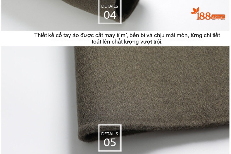 Áo Khoác Dạ Nam Dáng Dài Double Breasted Chất Liệu Lông Cừu Màu Đen, Nâu, Xám chi tiết 16