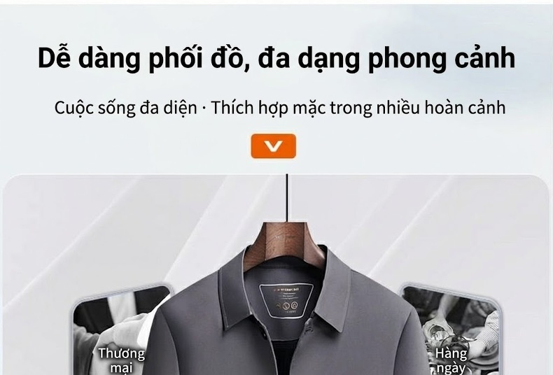 Áo Khoác Gió Nam Dáng Dài Vừa Vải Mềm Mại Chống Nhăn Phong Cách Lịch Lãm Màu Xám, Xanh Navy chi tiết 14