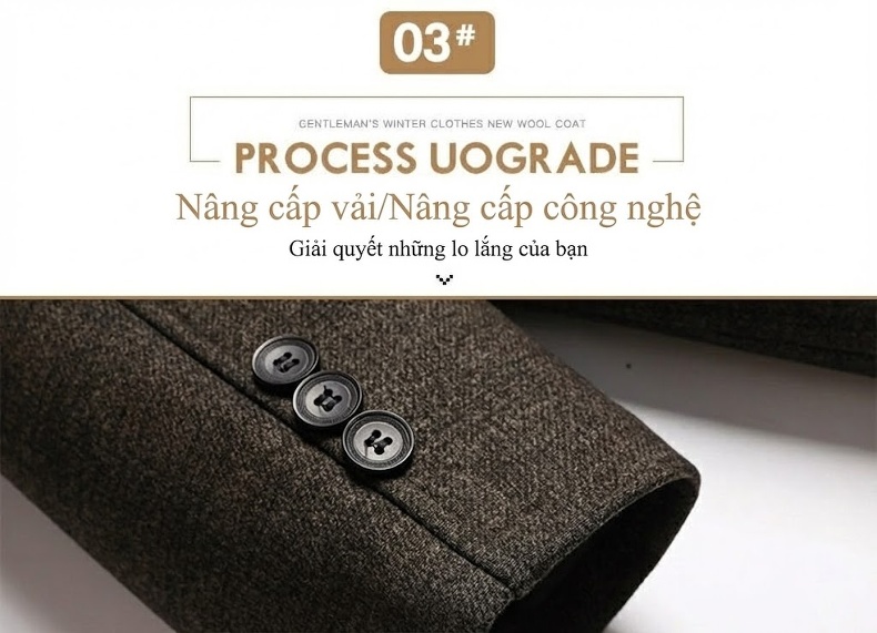 Áo Khoác Nam Kẻ Caro Cổ Lông Tháo Rời Dày Dặn Màu Xám, Nâu chi tiết 7