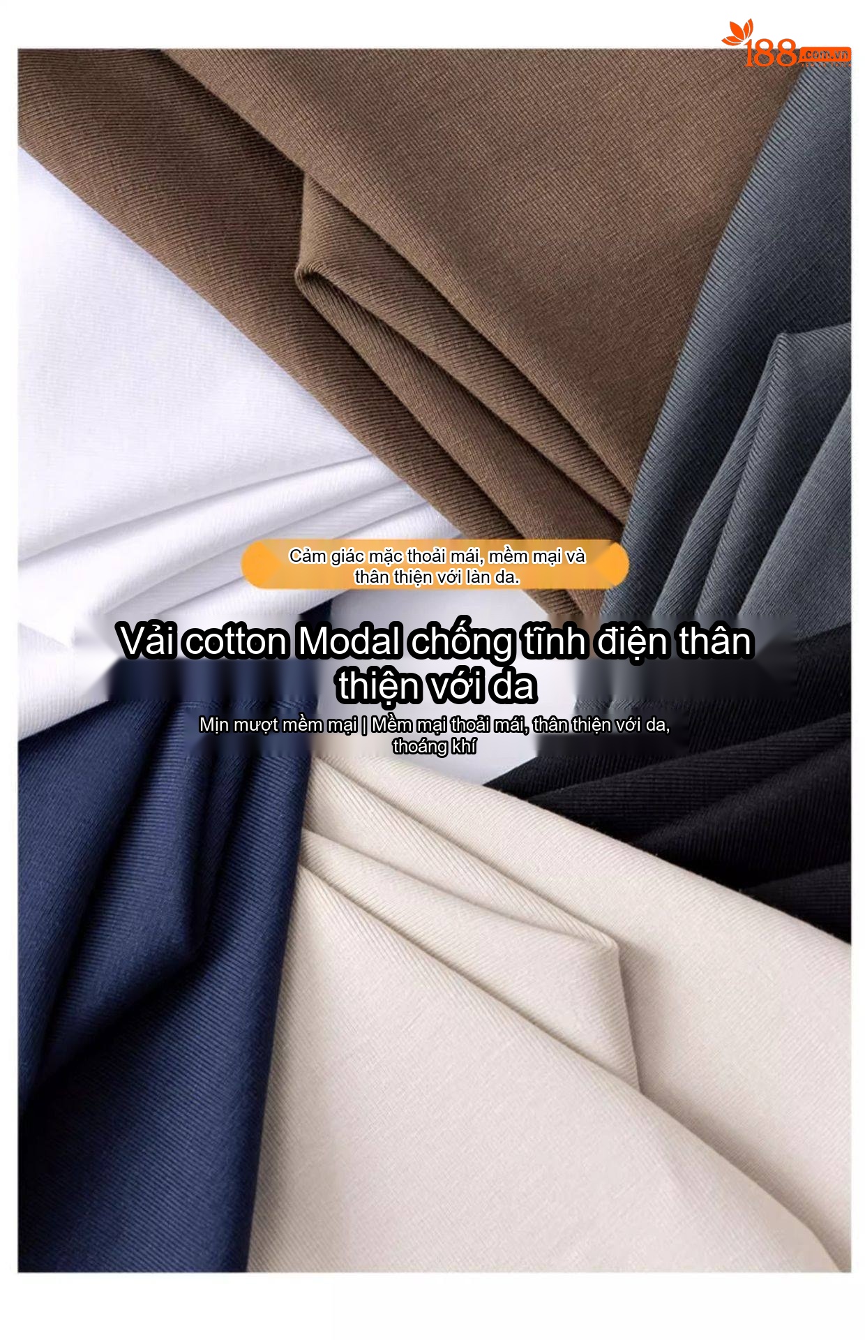 Áo Thun Dài Tay Nam Modal Cổ Tròn Màu Trắng, Xám, Đen, Xanh chi tiết 7