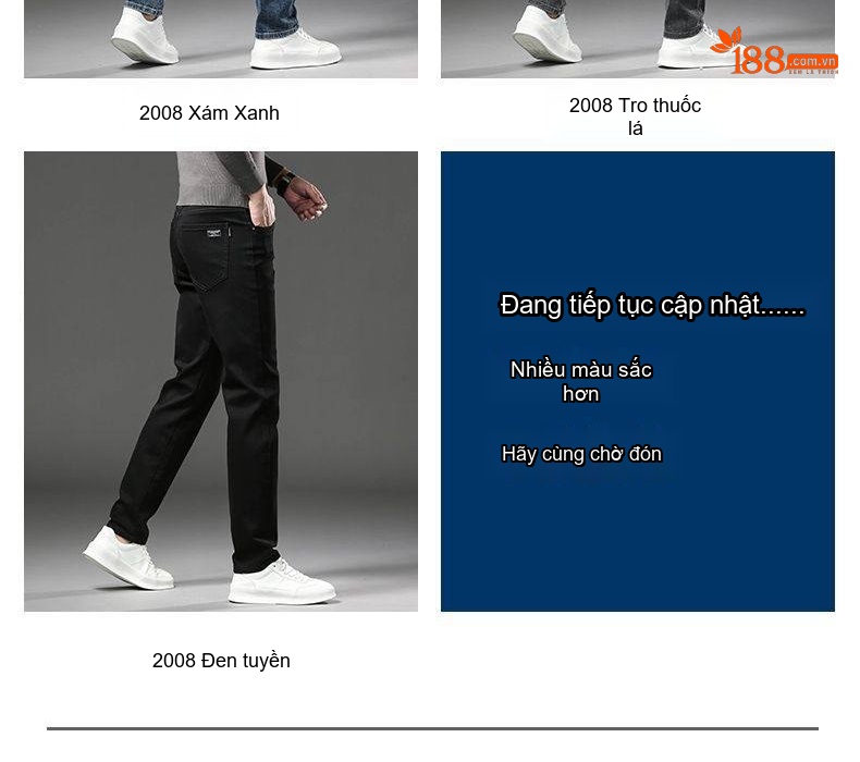 Quần Jeans Dáng Ôm Ống Đứng Nam Màu Xám Khói, Đen, Xanh Navy chi tiết 7