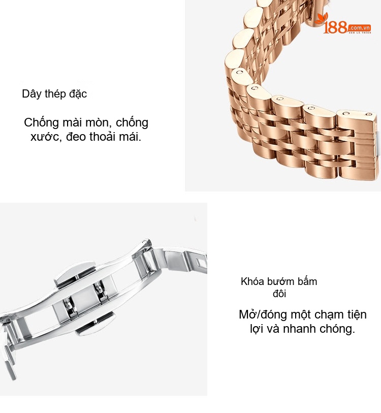 Đồng Hồ Nữ Labaoli Dây Kim Loại Mặt Đá Thạch Anh Chống Nước Màu Vàng Hồng, Bạc, Xanh Lá, Xanh Dương... chi tiết 22