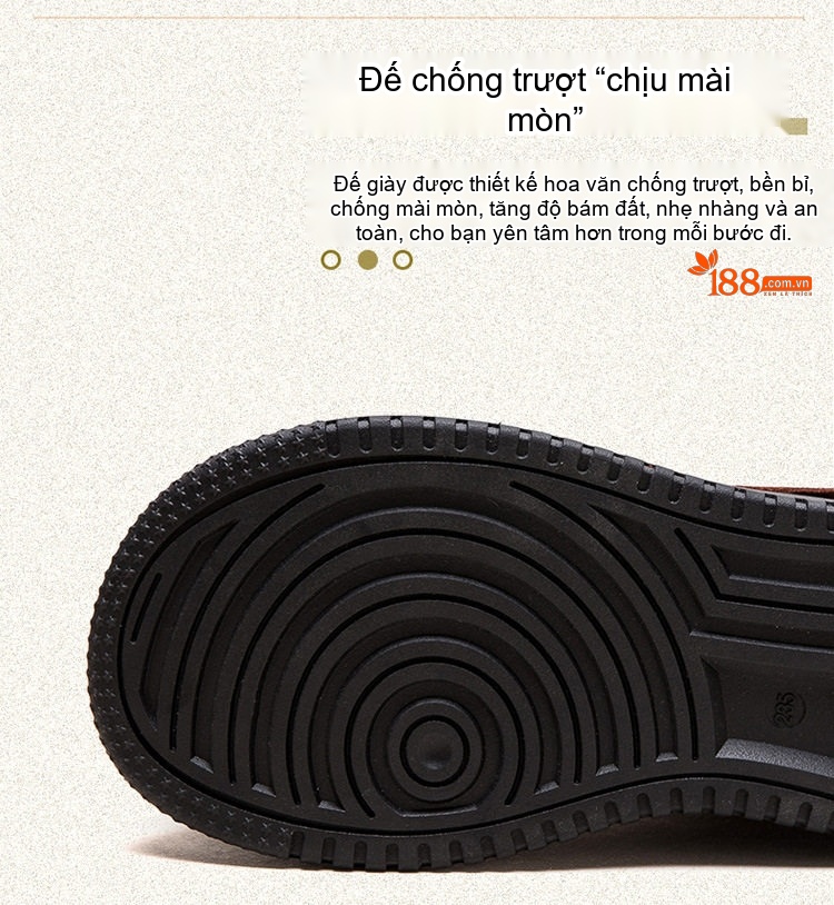 Giày Cao Cổ Nữ Da Bò Đế Bánh Mì Chiều Cao Đế Khoảng 5cm Màu Nâu, Đen, Kem chi tiết 5