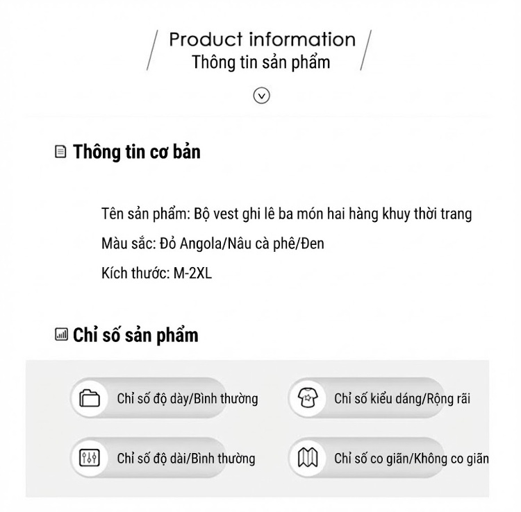 Bộ Vest Nữ Công Sở Áo Gile Quần Ống Rộng Thời Trang Màu Đen, Nâu chi tiết 16