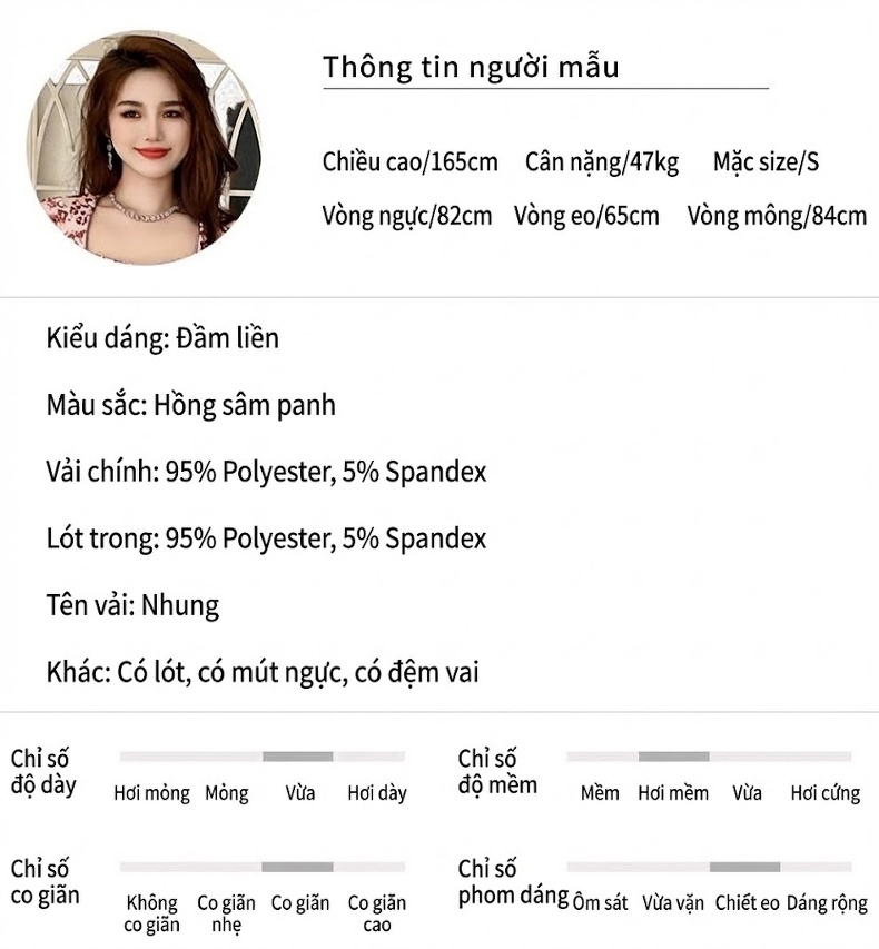 Váy Dạ Hội Nữ Dáng Ôm Eo Cổ chữ Vuông Tay Dài Đính Kim Sa Màu Hồng chi tiết 2