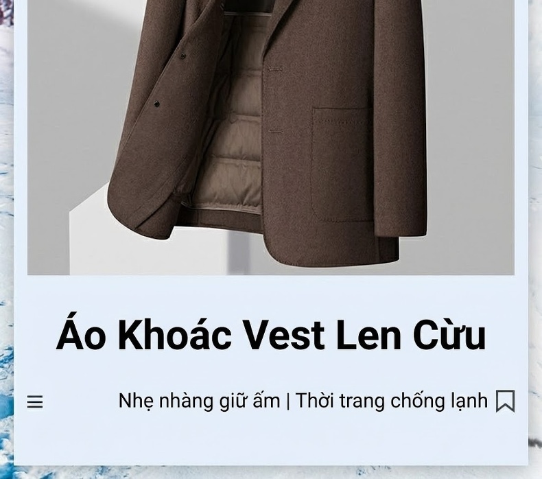 Áo Khoác Blazer Nam Hai Mặt 100% Lông Cừu Ngắn Tay Dáng Ôm Màu Xám chi tiết 2