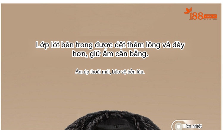 Áo Khoác Da Nữ Lót Lông Dày Dặn Cổ Lông Tháo Rời Màu Đỏ, Nâu, Đen chi tiết 11