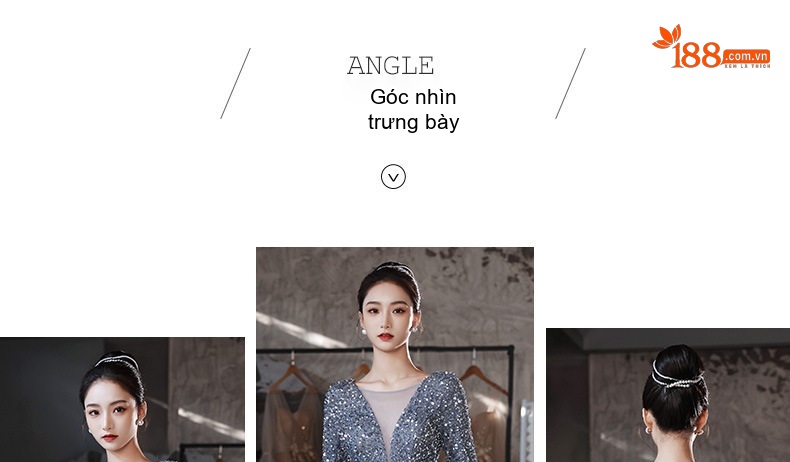 Đầm Dạ Hội Nữ Lấp Lánh Xẻ Tà Dáng Dài Tay Dài Màu Bạc, Vàng Đồng chi tiết 6