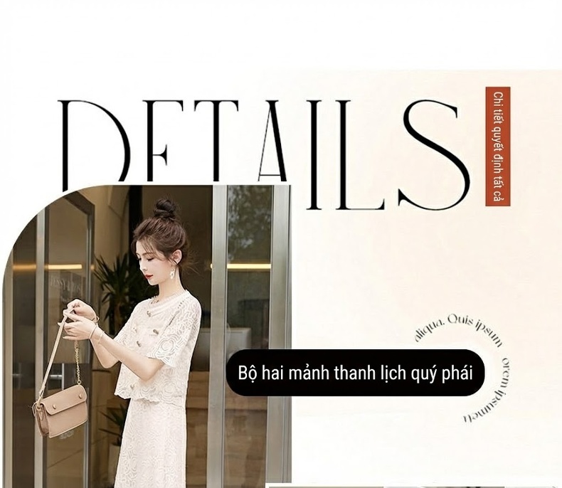 Set Áo Khoác Lửng Và Chân Váy Dài Ren Nữ Tính Thời Trang Màu Trắng, Đen chi tiết 8