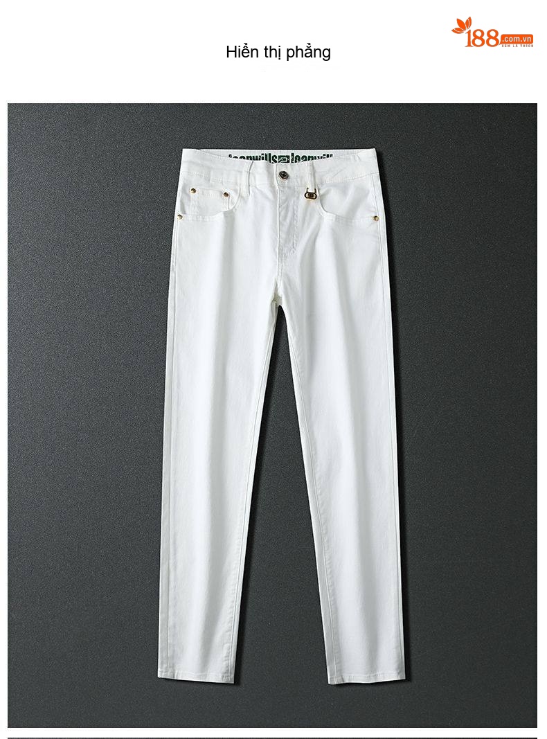 Quần Dài Nam Cotton Co Giãn Chống Thấm Nước Chống Bám Bẩn Chống Phai Màu Dáng Suông Màu Đen, Trắng chi tiết 14